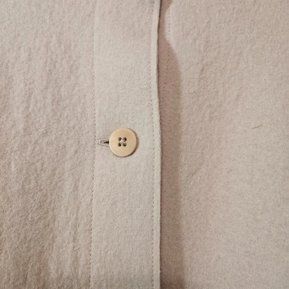 Eileen Fisher Boiled Wool Jersey Mandarin Collar Shirt Jacket, in Chalk, Sz 1X - Picture 6 of 12